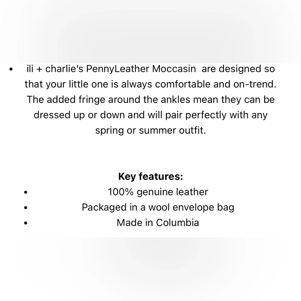 Classic White Kids Moccasins by ili + charlie. Leather!
